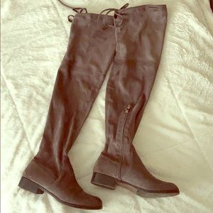 Gray over the knee boots